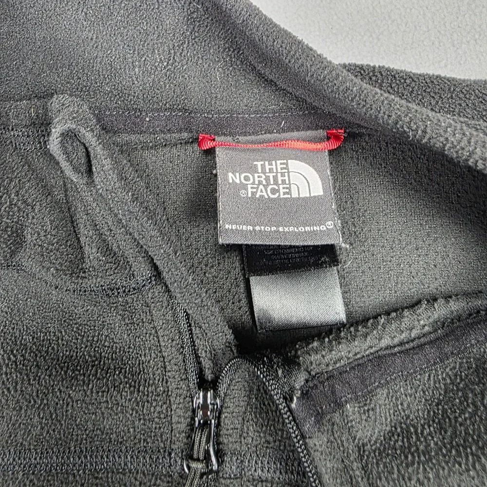 North Face Jacket Mens Double Extra Large Black 1/4 Zip Fleece Solid